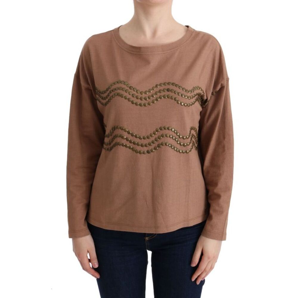 John Galliano Brown Cotton Studded Women's Sweater